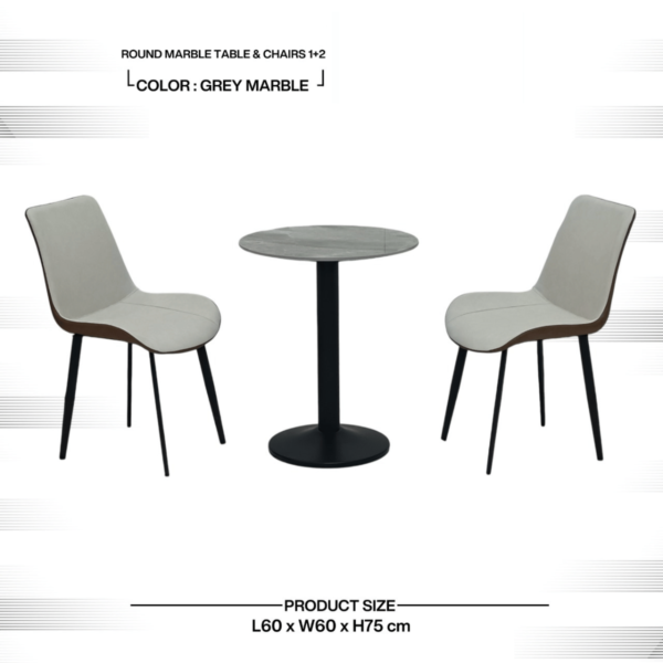Round Marble Dining Set - Image 2