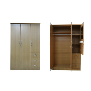 Classic Wooden 3-Door Wardrobe