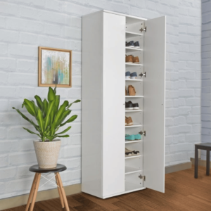 White-Finish Shoe Rack