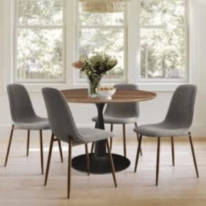 Gray Modern Round Dining Set